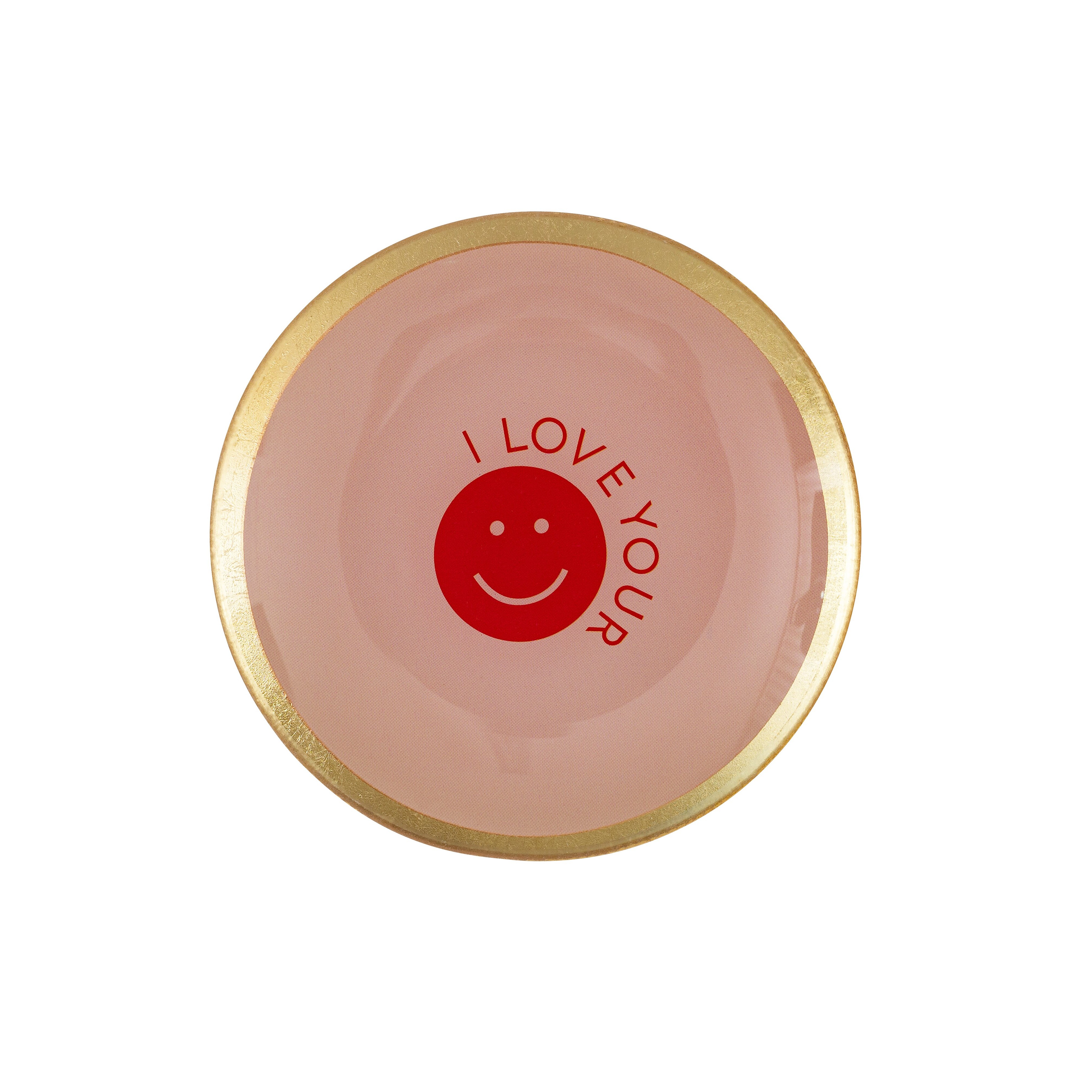 Love Plates, Glasteller M, Smile, rund, rosa