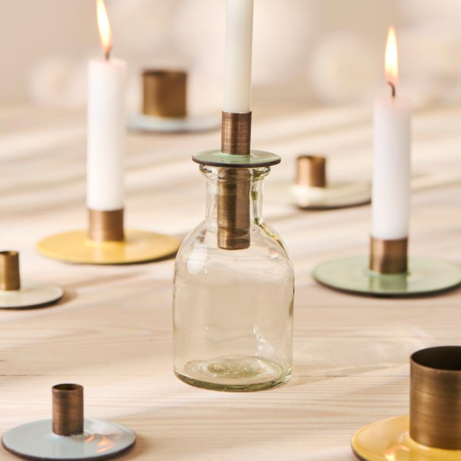 Kerzenhalter f/1,3 cm Kerze butter cream