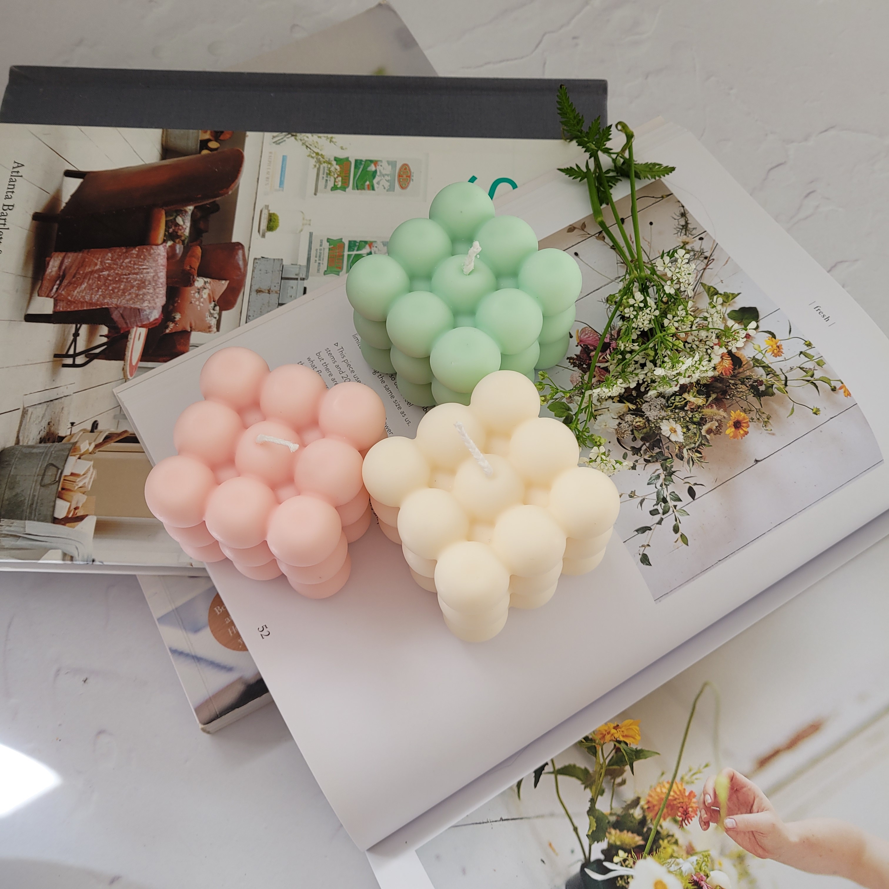 Bubble Candle, creme