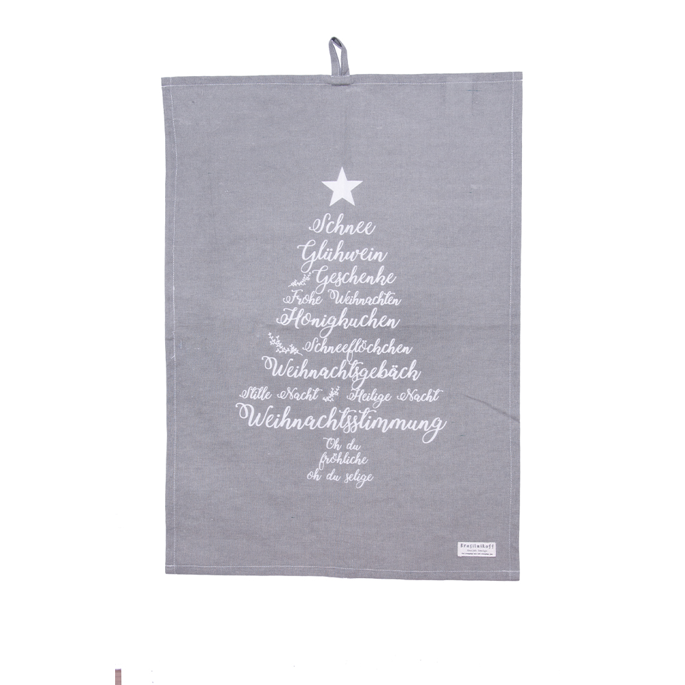 Geschirrtuch Christmas Words grey