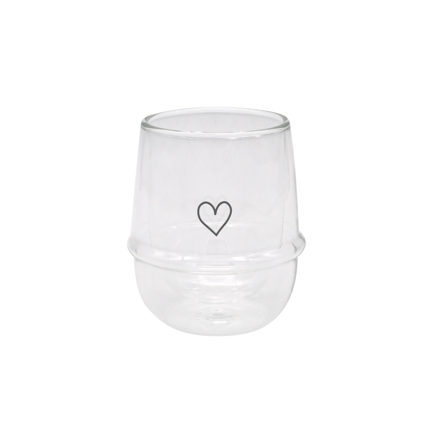 Eulenschnitt Doppelwandiges Glas 220ml Herz Eulenschnitt Doppelwandiges Glas 220ml Herz