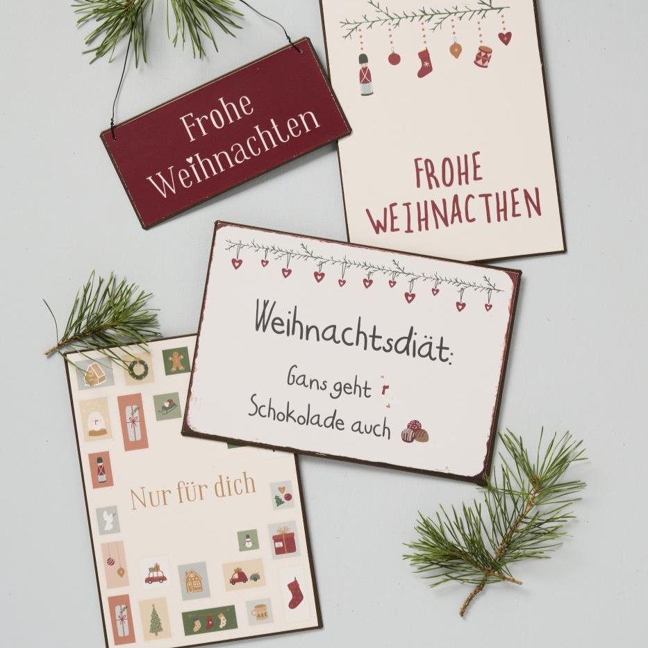 Metallschild Weihnachtsdiät Metallschild Weihnachtsdiät