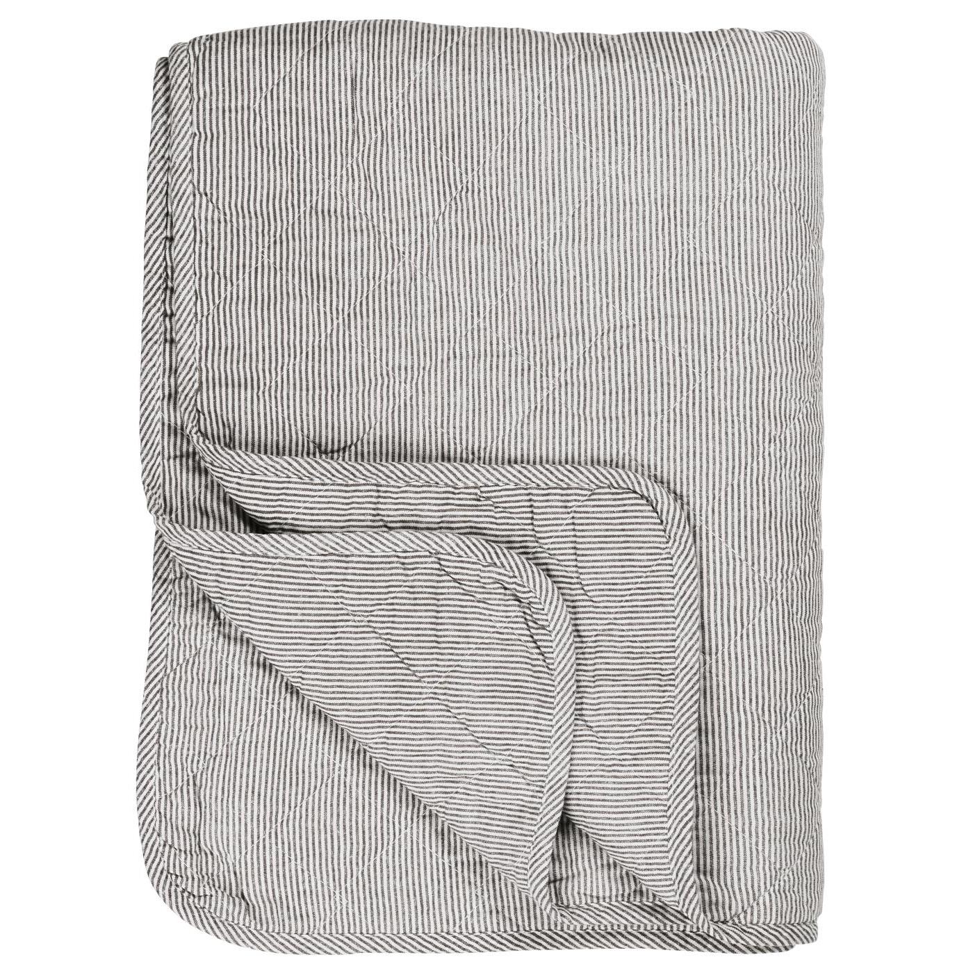 Quilt weiß/dunkelgrau gestreift Quilt weiß/dunkelgrau gestreift
