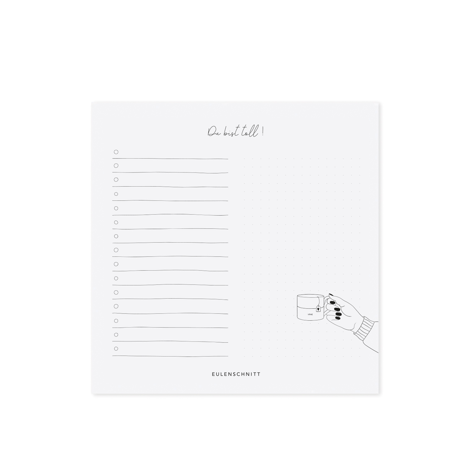 Eulenschnitt Notizblock Du bist toll Eulenschnitt Notizblock Du bist toll