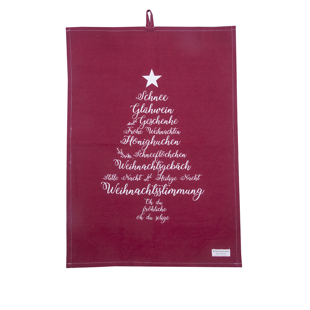 Geschirrtuch Christmas Words rot