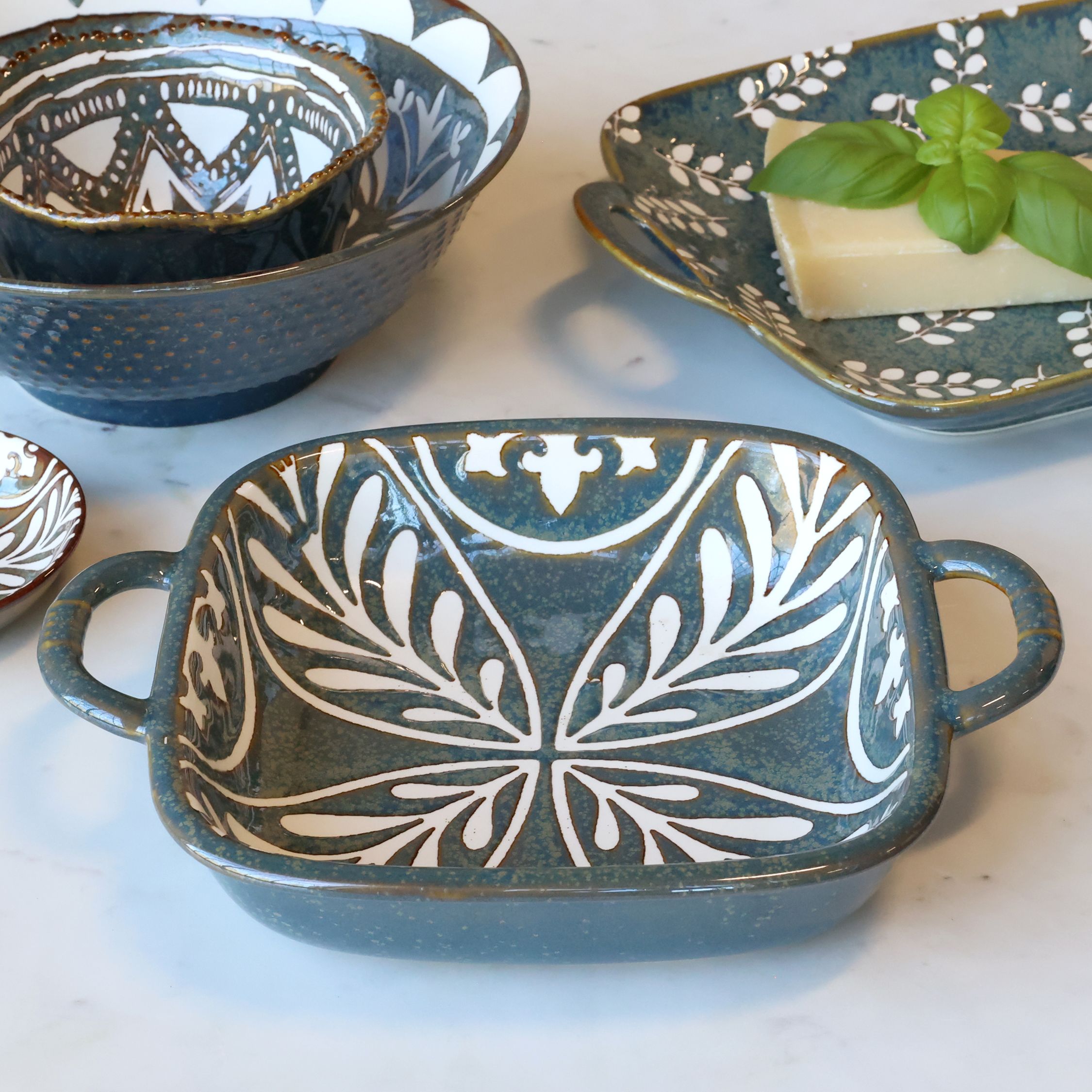 Arés Ramekin mit Henkel, quadrat 18 cm Opal