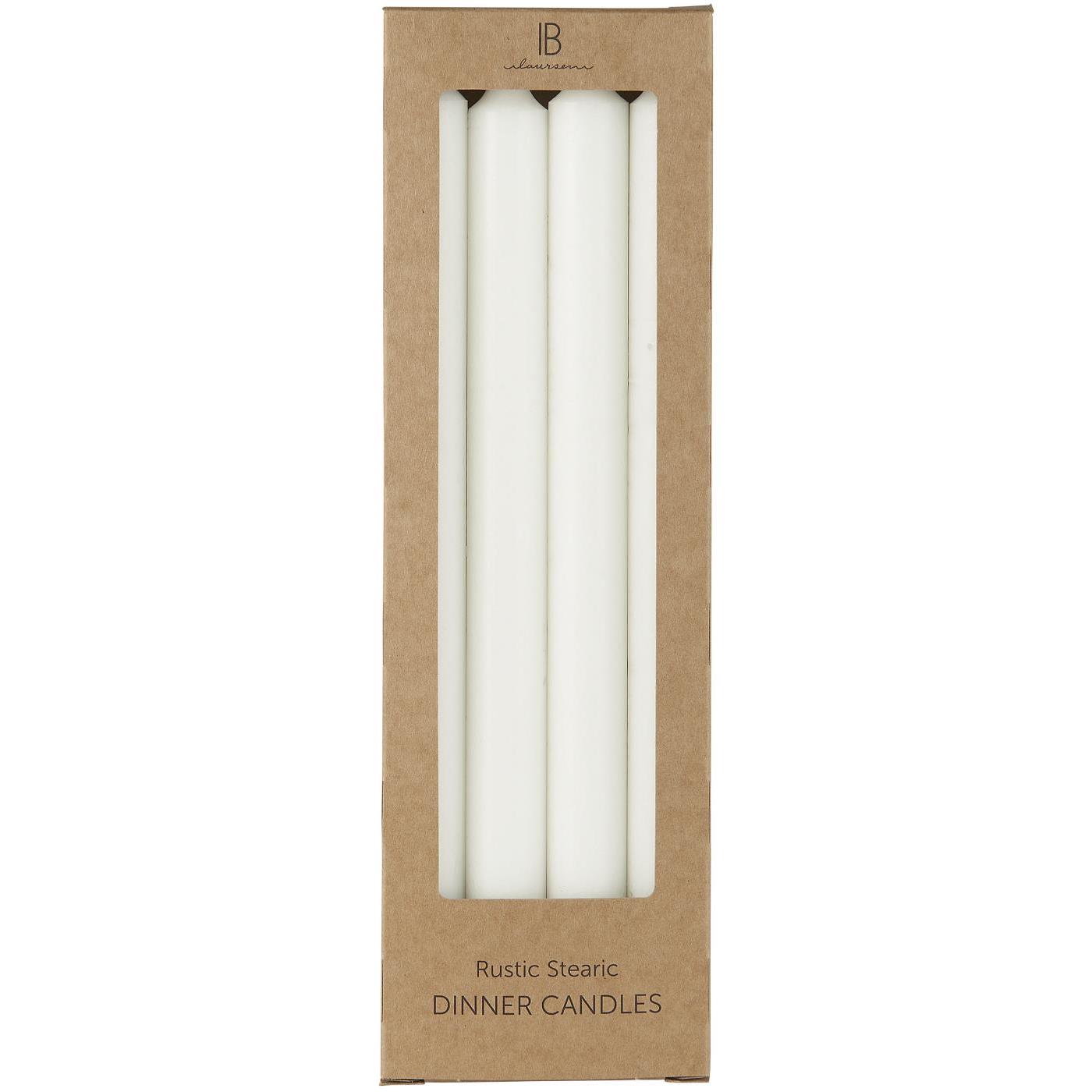 Rustikale Staberzen, 4er Pack, weiß Rustikale Staberzen, 4er Pack, weiß