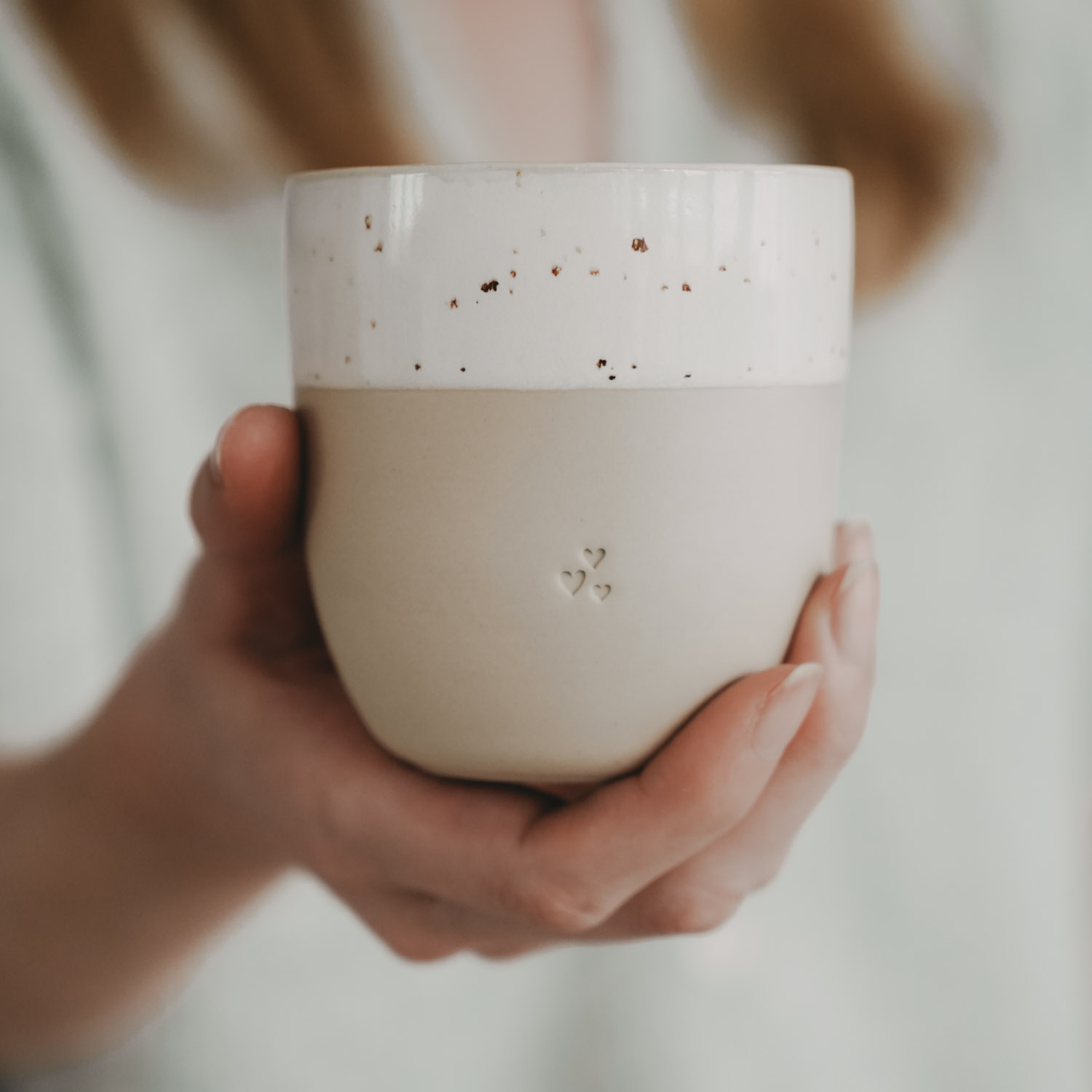 Eulenschnitt kleiner Becher  kleine Herzen