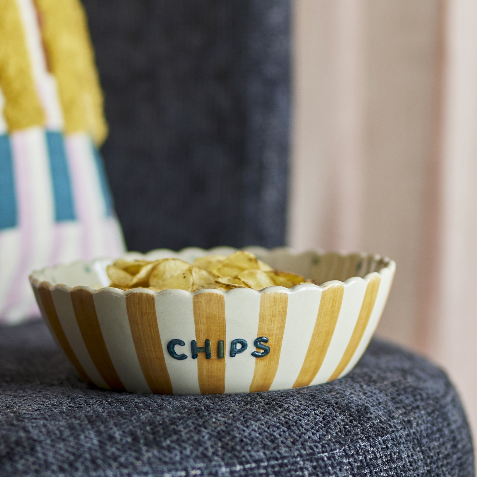 Chips Schale, Steingut, Bloomingville