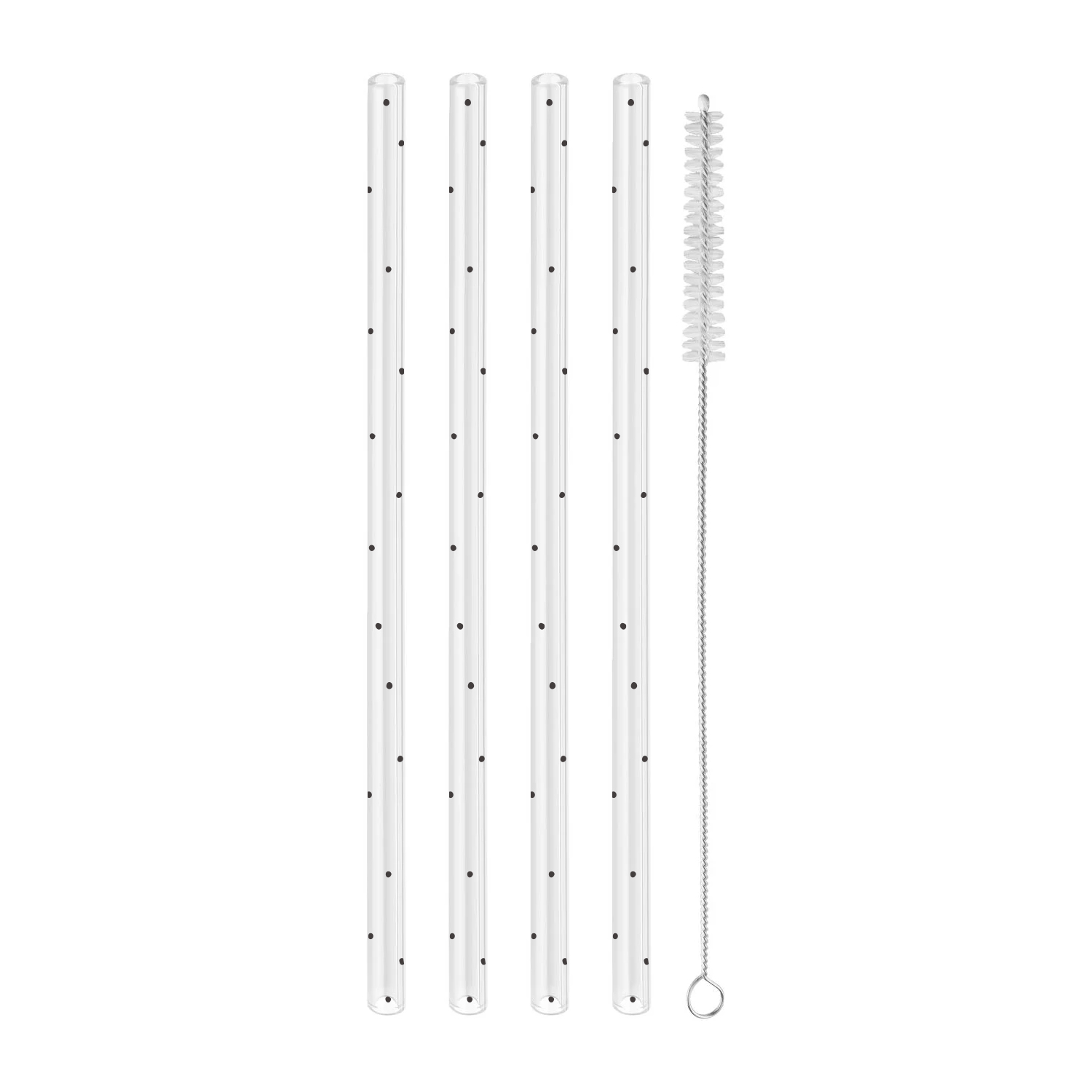 Eulenschnitt Glastrinkhalme  Punkte, 4er Set 