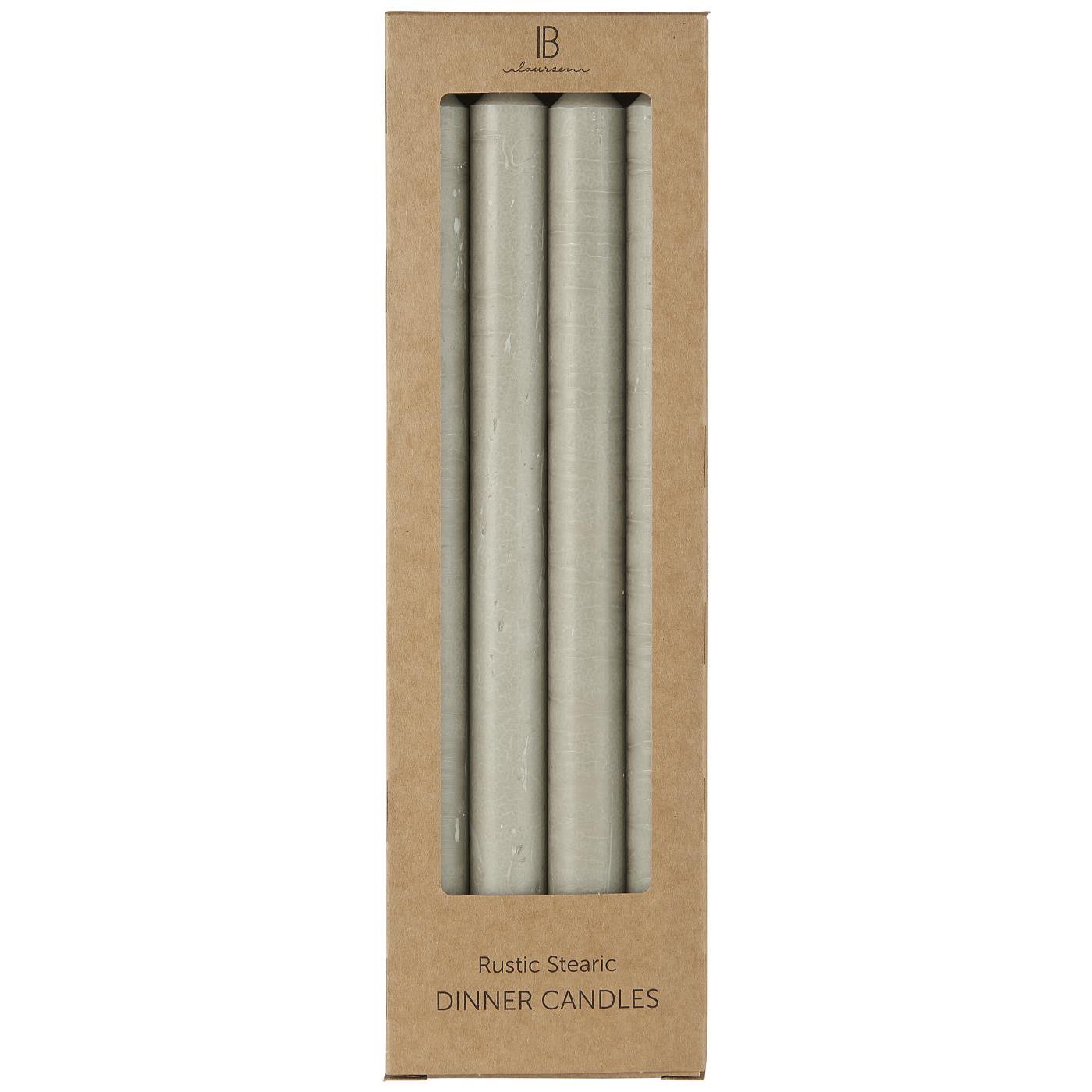 Rustikale Staberzen, 4er Pack, Aschgrau Rustikale Staberzen, 4er Pack, Aschgrau