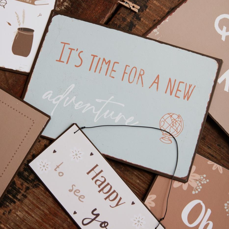 Metallschild It's time for a new adventure Metallschild It's time for a new adventure