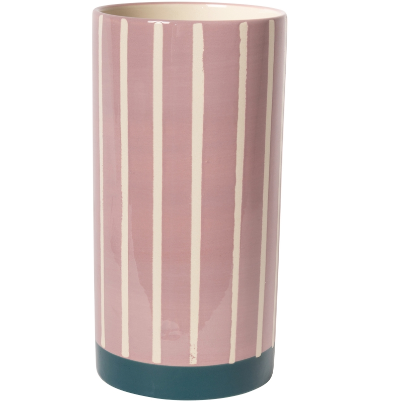 Bunte Vase mit Linien Violett/Petrol