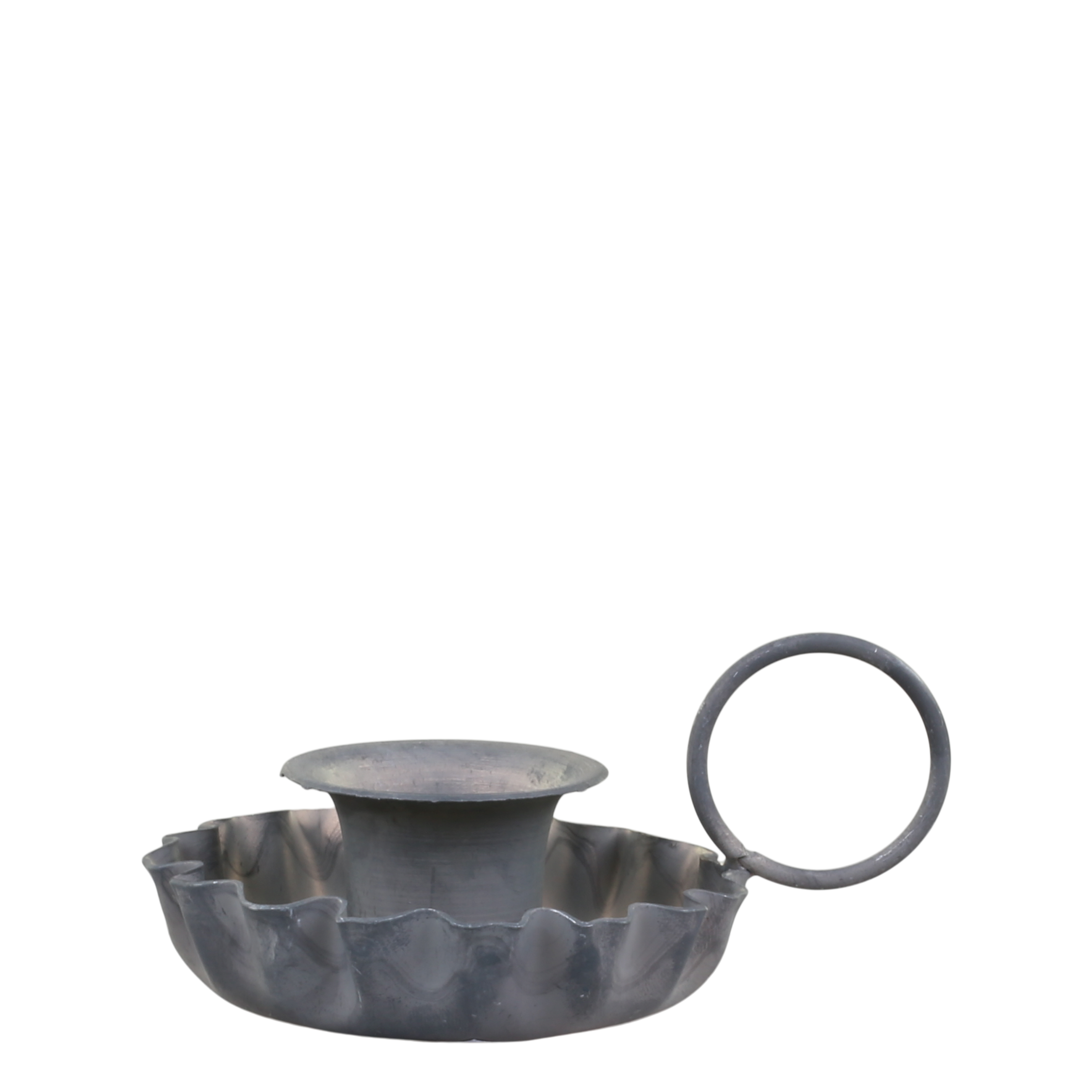 kleiner Kammerleuchter mit gewelltem Rand für Stabkerzen