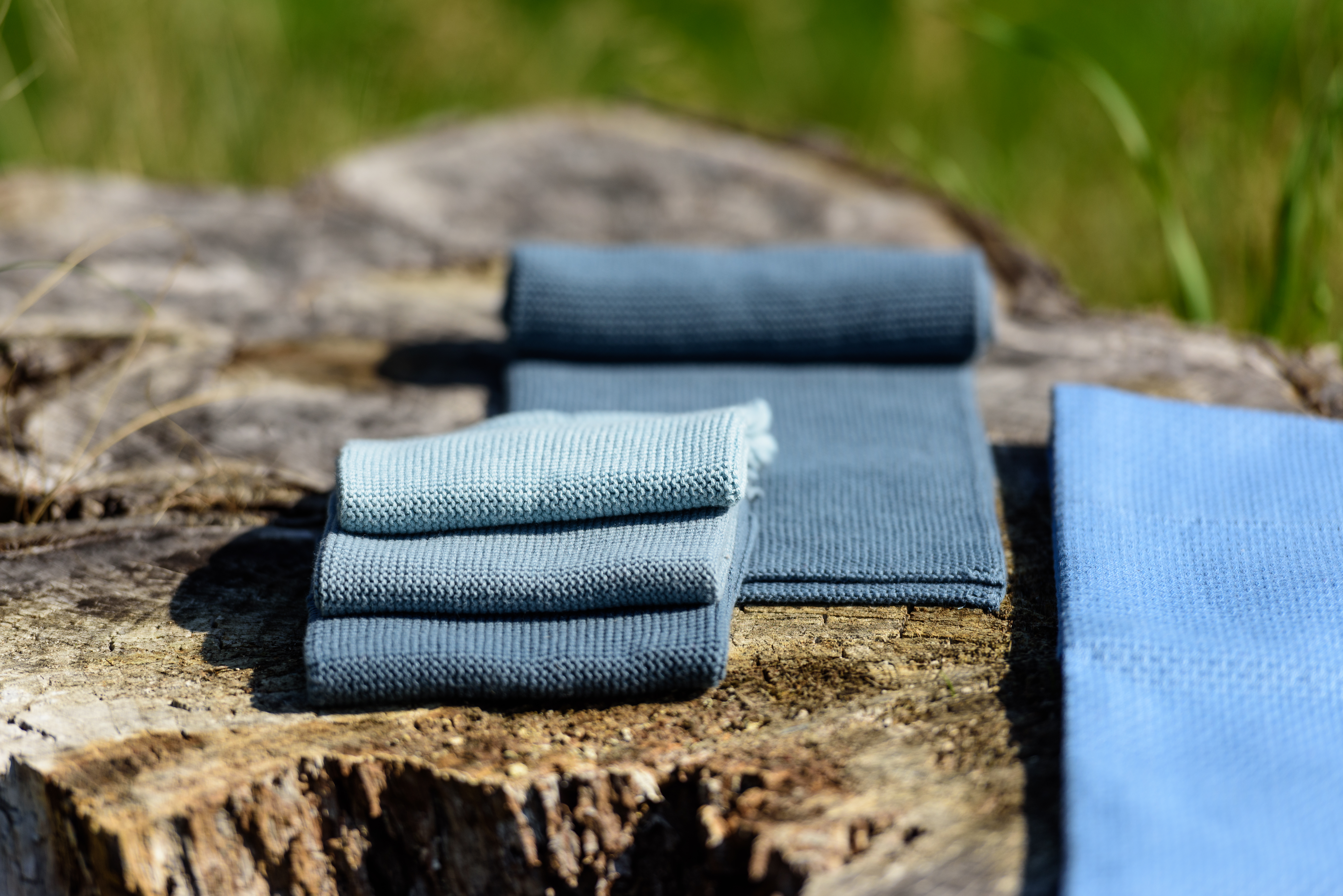 Solwang Handtuch gestrickt helles Antikblau H101 Solwang Handtuch gestrickt helles Antikblau H101