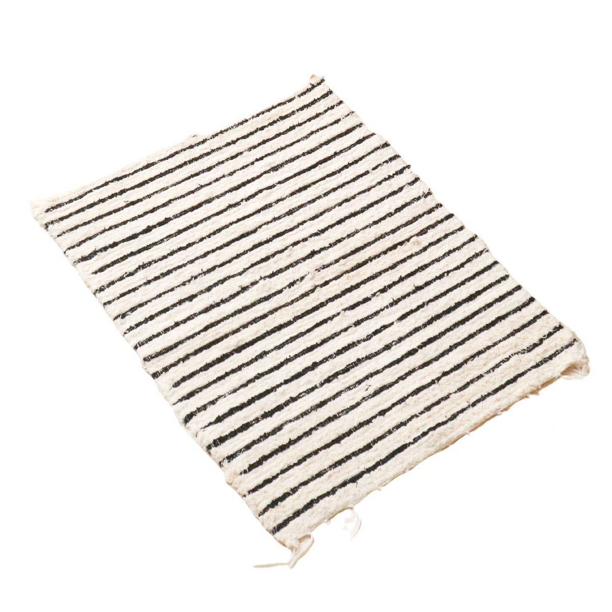 HandgewebterTeppich gestreift mit Quasten, UNTUK 60x50 cm HandgewebterTeppich gestreift mit Quasten, UNTUK 60x50 cm