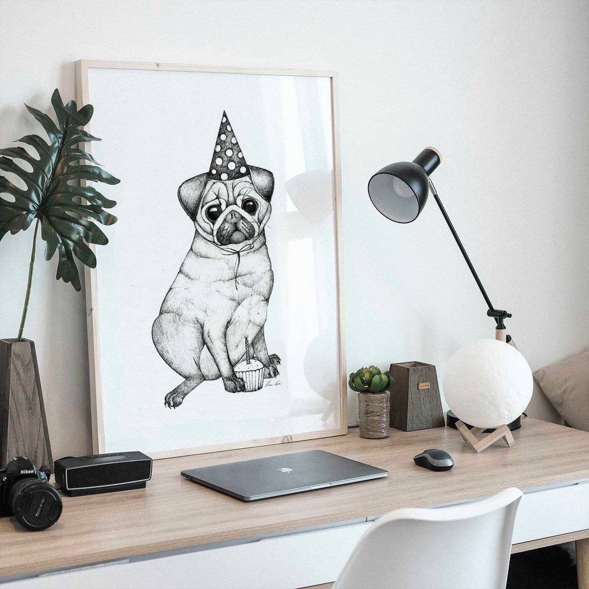 Kunstdruck - Mops Size: A3 Kunstdruck - Mops Size: A3