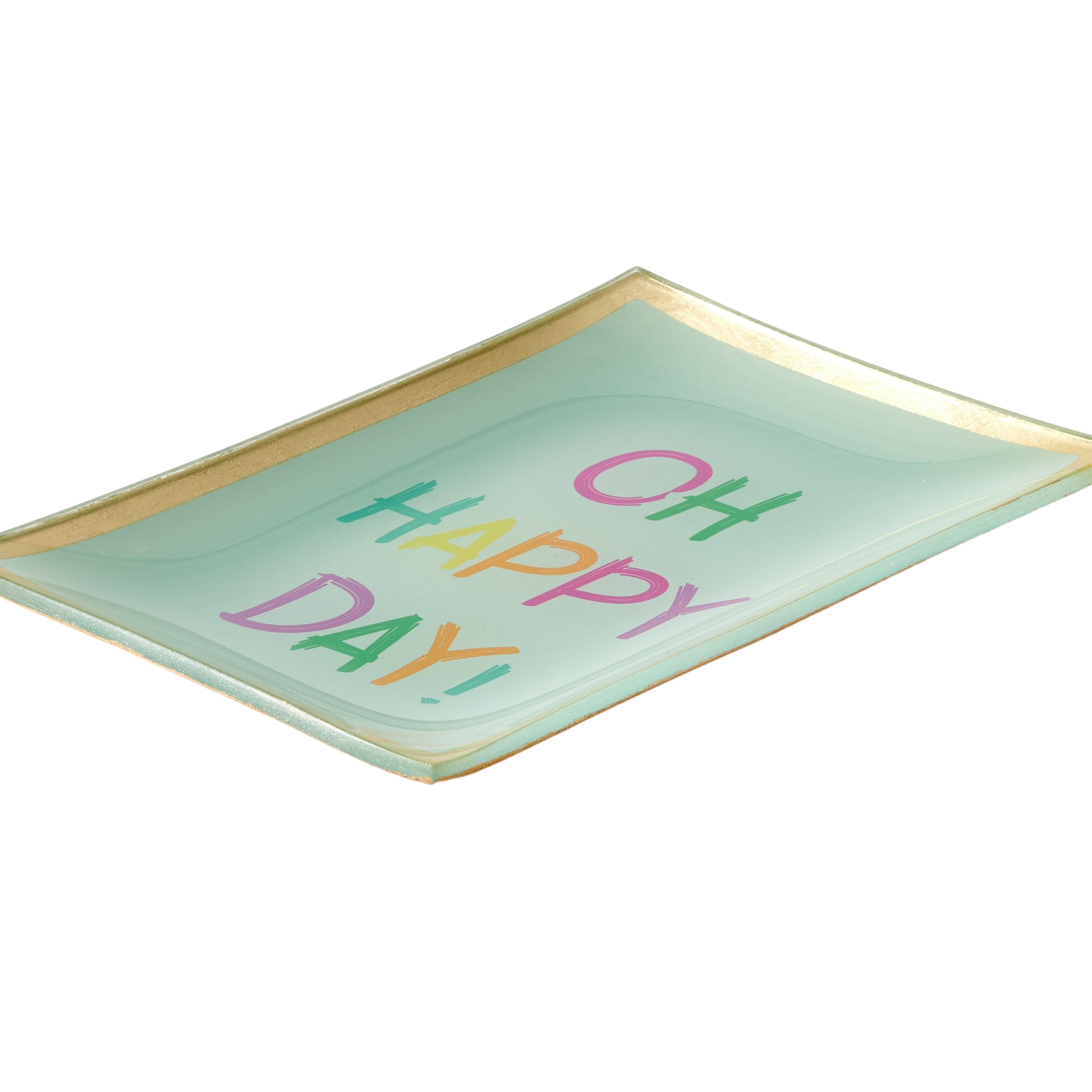 Love Plates, Glasteller M, Oh happy day, hellgrün