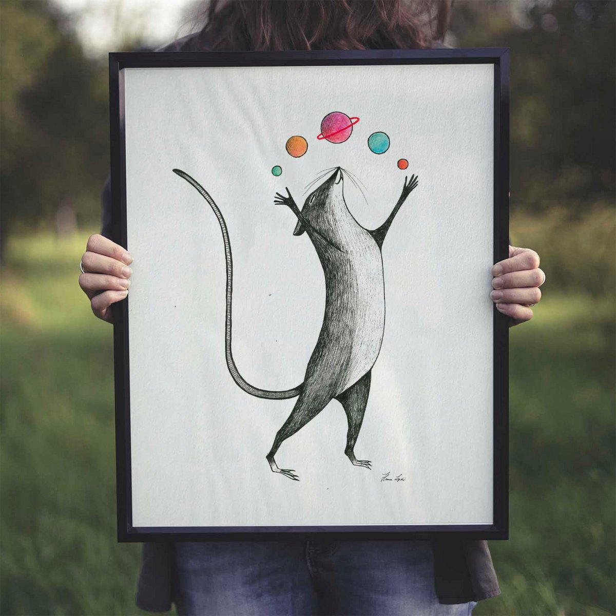 Kunstdruck - Planetenmaus Size: A4 Kunstdruck - Planetenmaus Size: A4