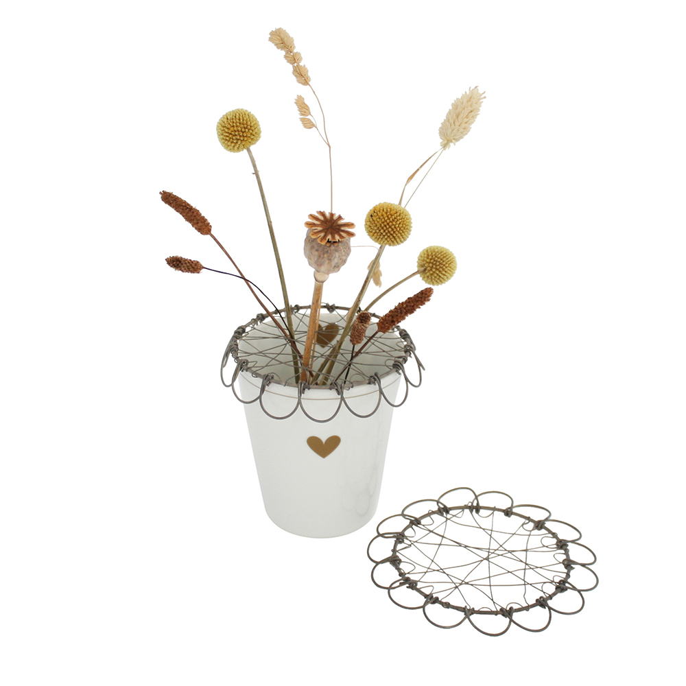 Tassen-Aufleger für Blumen, Zink