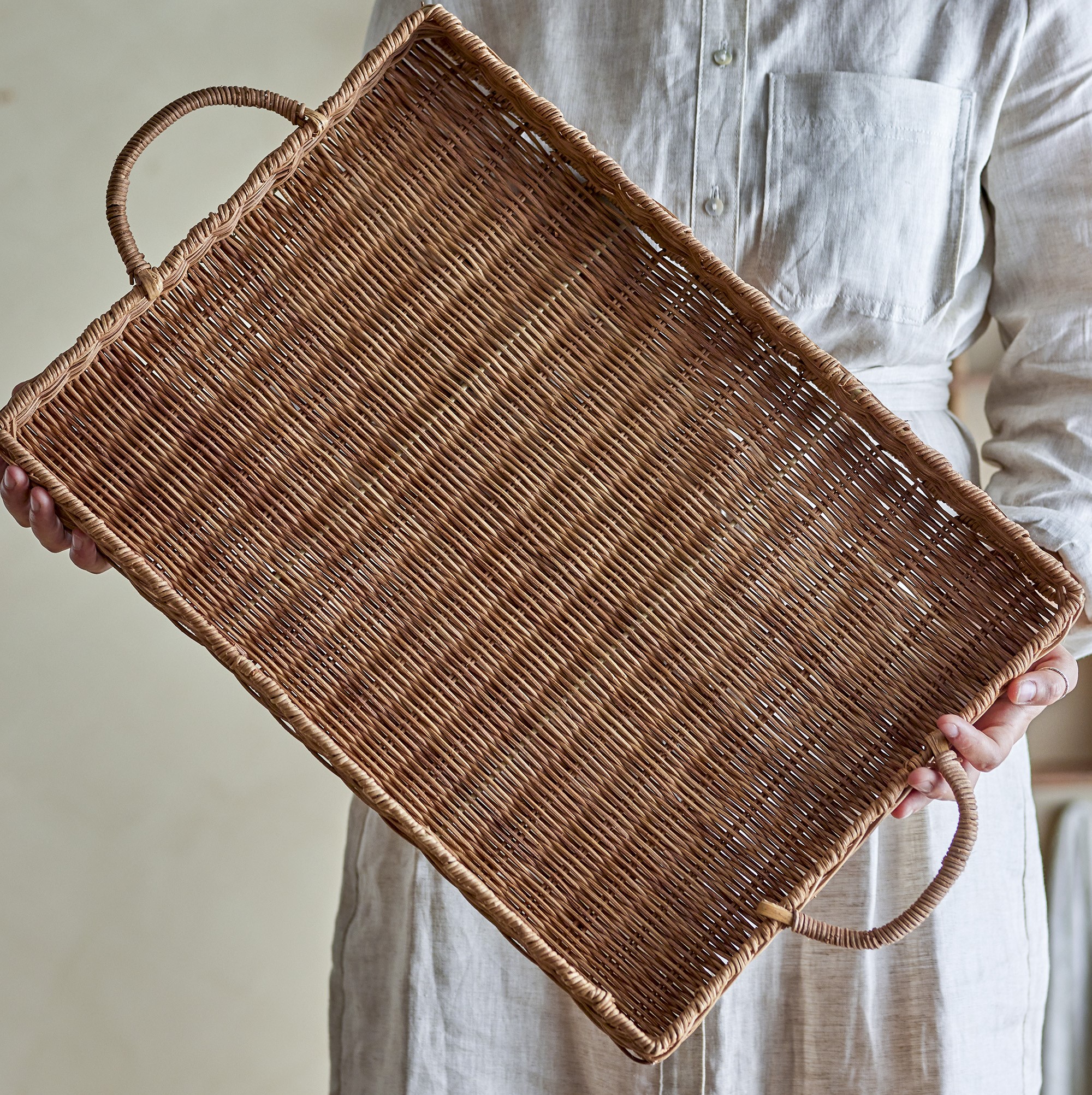 Bloomingville Tablett Nevin, Rattan Bloomingville Tablett Nevin, Rattan