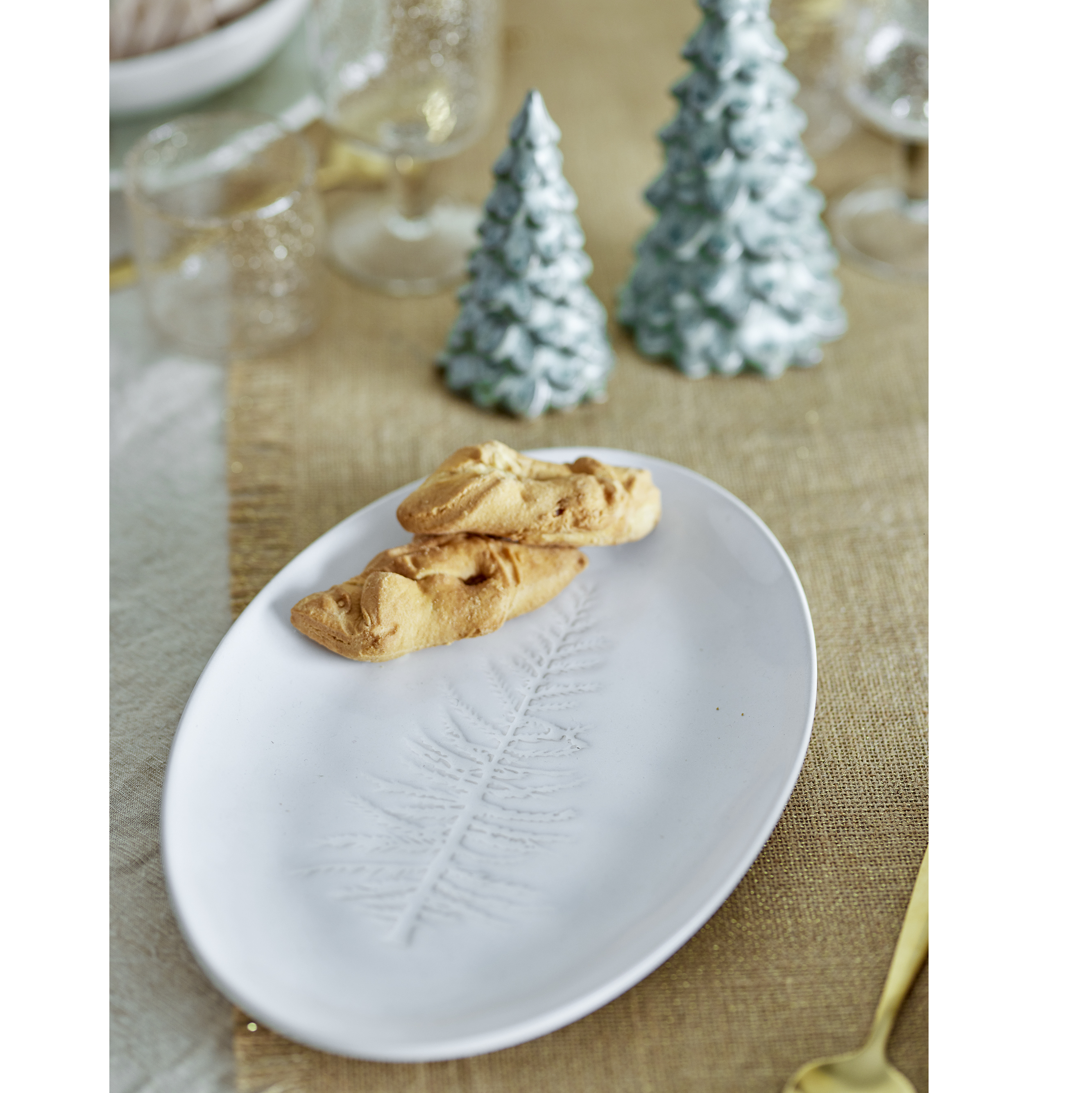 Winter Servierplatte, oval, Steingut