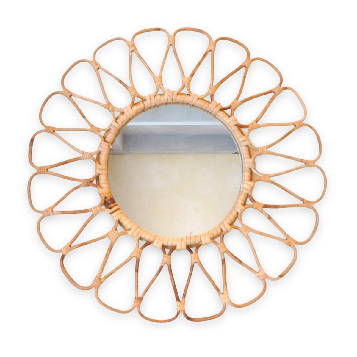 Handgefertigter Boho-Wandspiegel DANAU 38 cm Handgefertigter Boho-Wandspiegel DANAU 38 cm