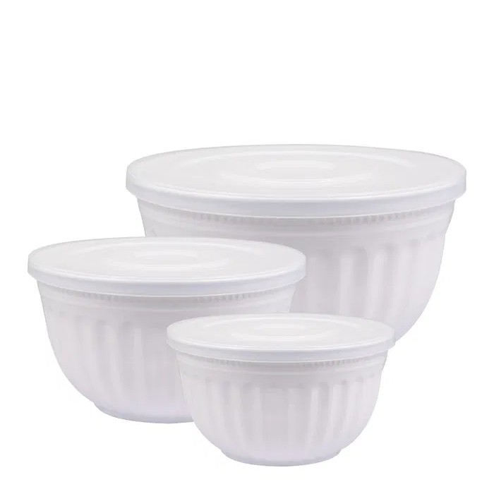 3er Schüsselset mit Deckel Alice white
