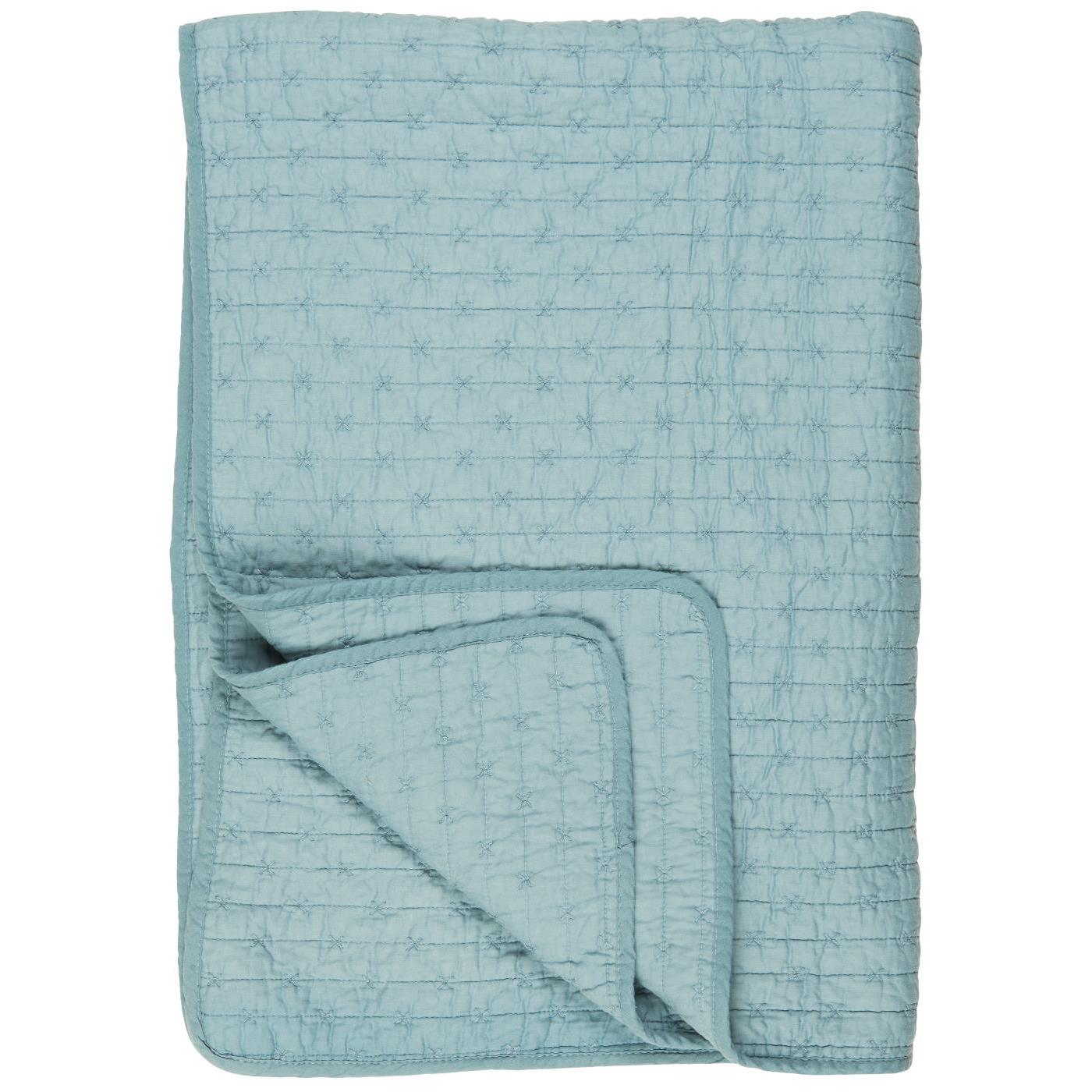 Quilt blau m/Kreuzstichen Quilt blau m/Kreuzstichen