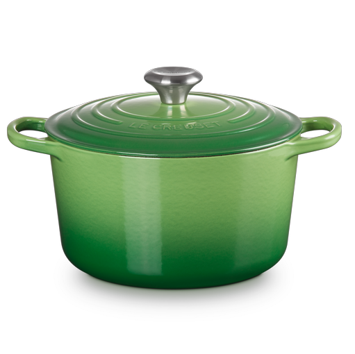 Le Creuset Signature Bräter, rund, hoch 24 cm, Bamboo Green