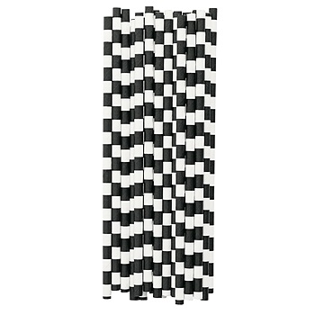 PaperStraw-blackwithe Papier-Strohhalme "schwarz weiß gestreift"