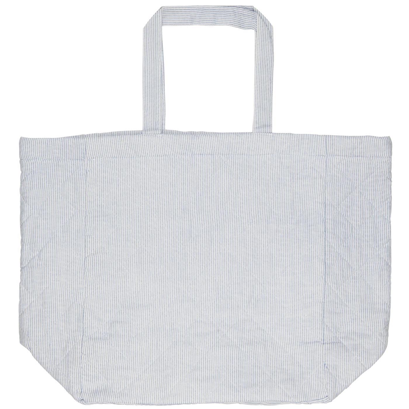 Tasche wattiert, weiß / blau gestreift 