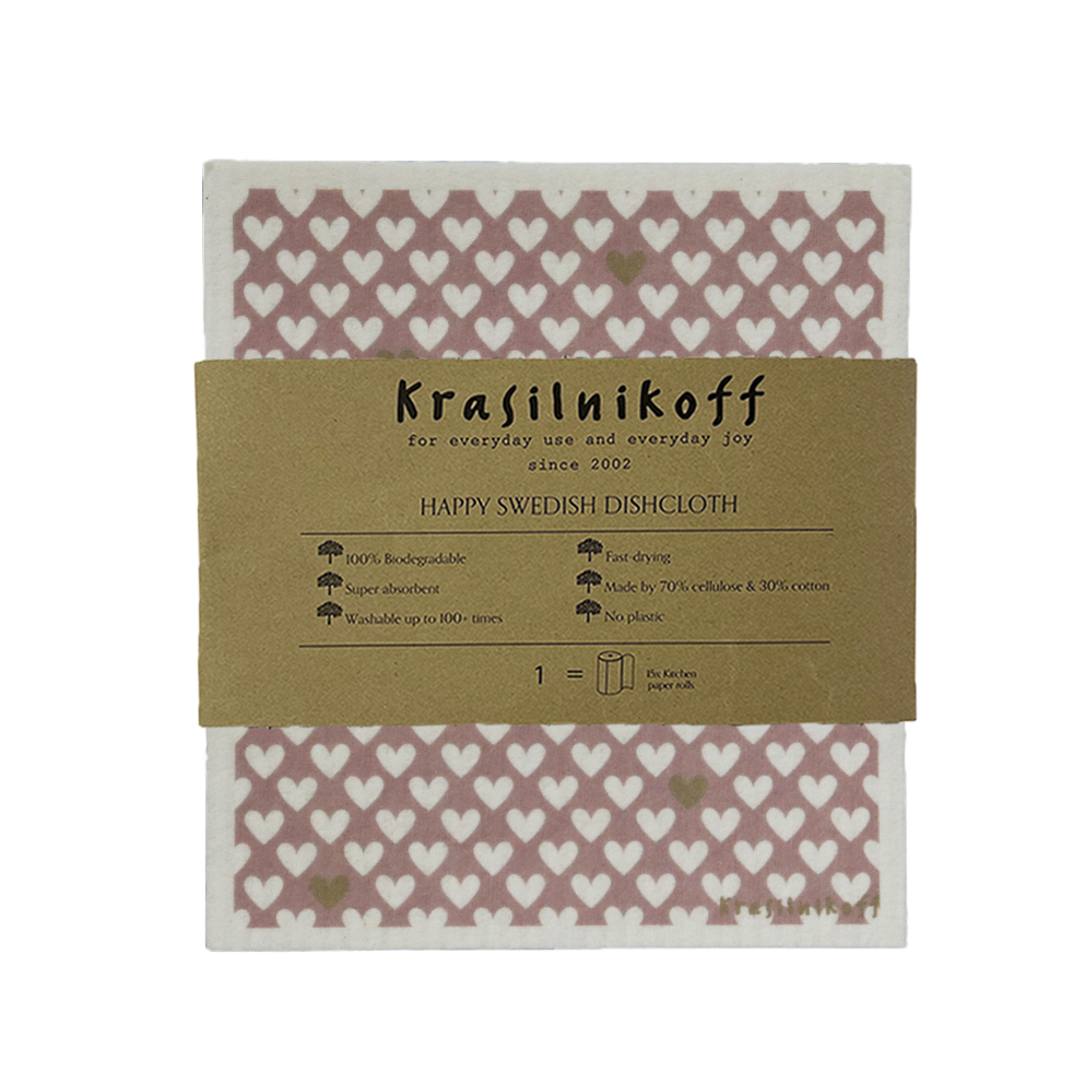 Spültuch Cellulose/Baumwolle Happy Hearts Rose Spültuch Cellulose/Baumwolle Happy Hearts Rose