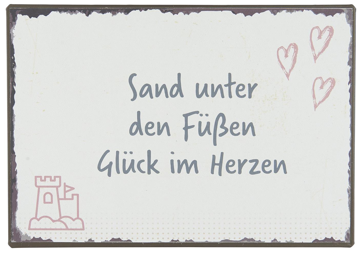 Metallschild Sand unter den Füßen