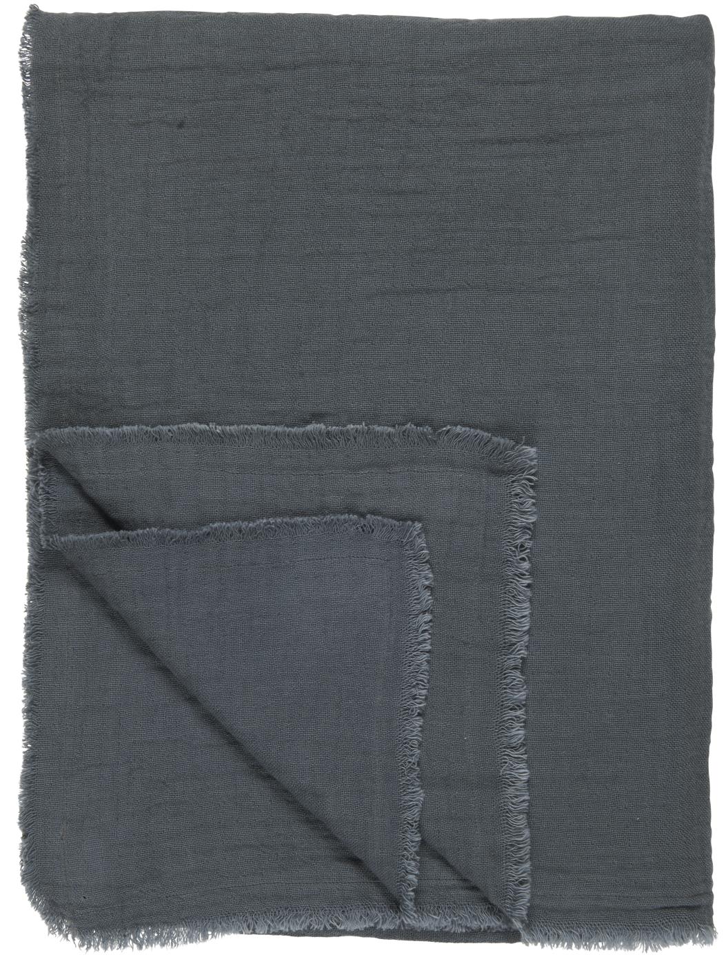 6865-69 Tischdecke / Plaid doppelt gewebt, historical blue,130 x 170cm