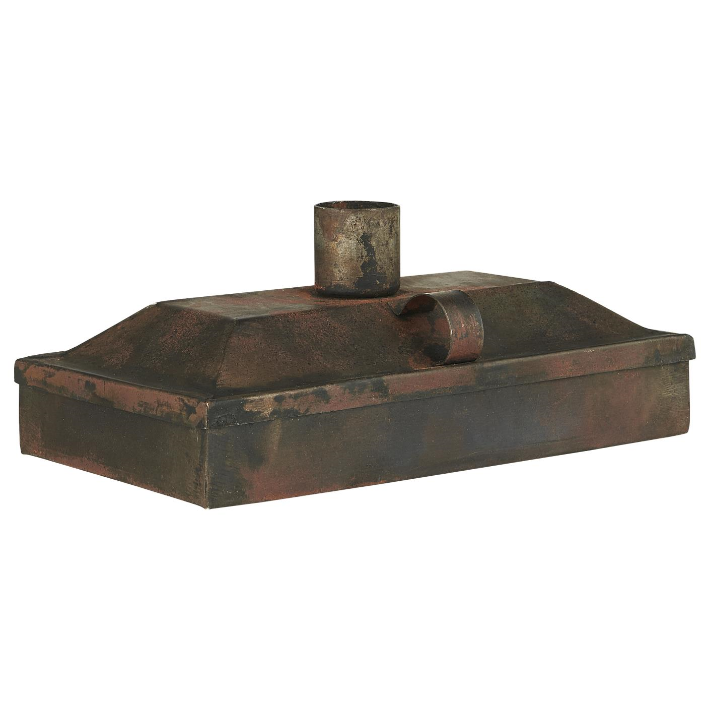 Kerzenhalter für Stabkerze, Schachtel dunkler Rost-Look Kerzenhalter für Stabkerze, Schachtel dunkler Rost-Look