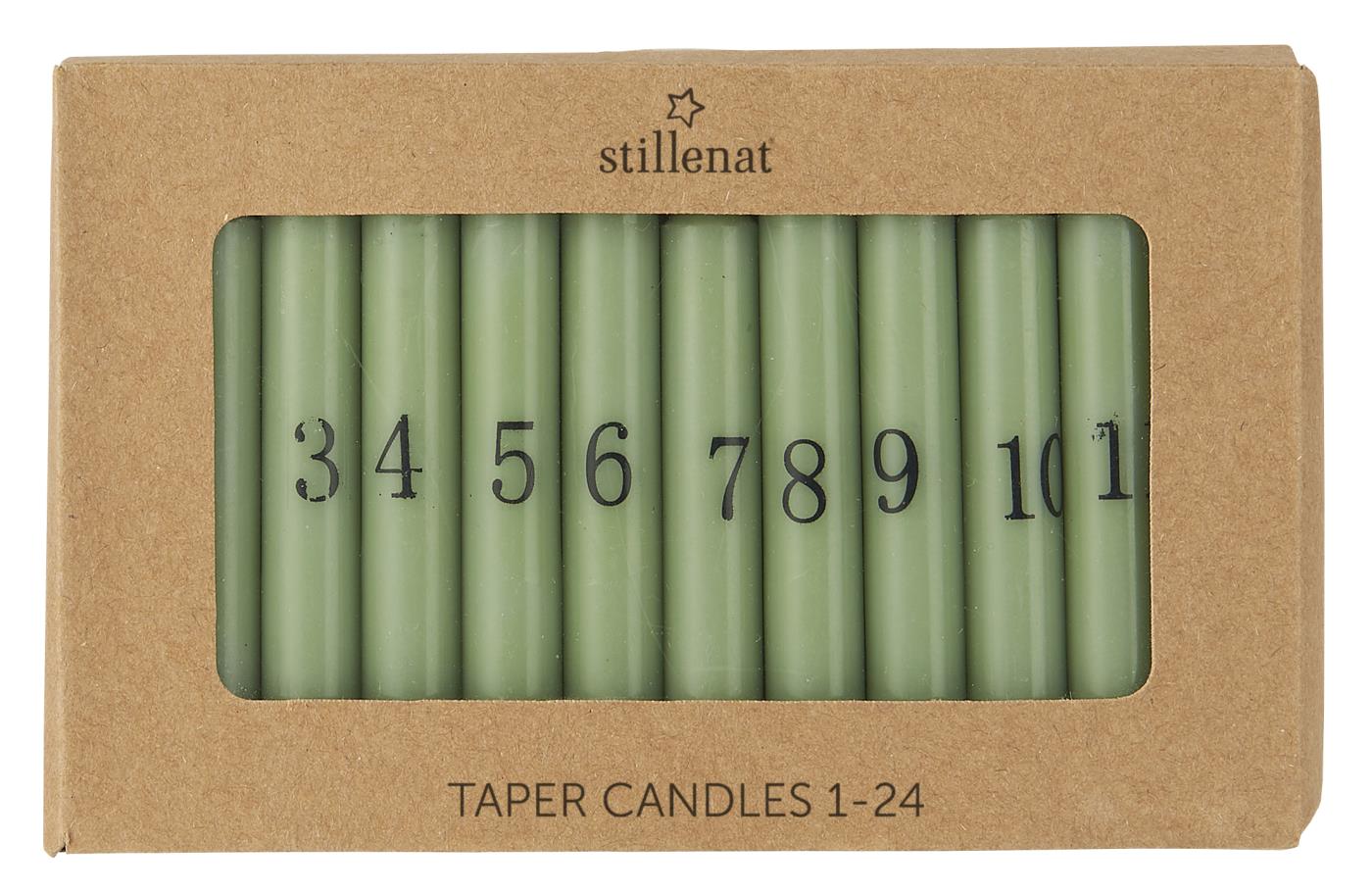 4141-81_W1400 Adventskalender Kerzensatz, verschiedene Farben