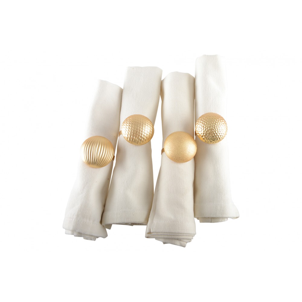 napking-rings-mat-gold-assorted-set-of-4 Aulica Serviettenring gold, 4er Set