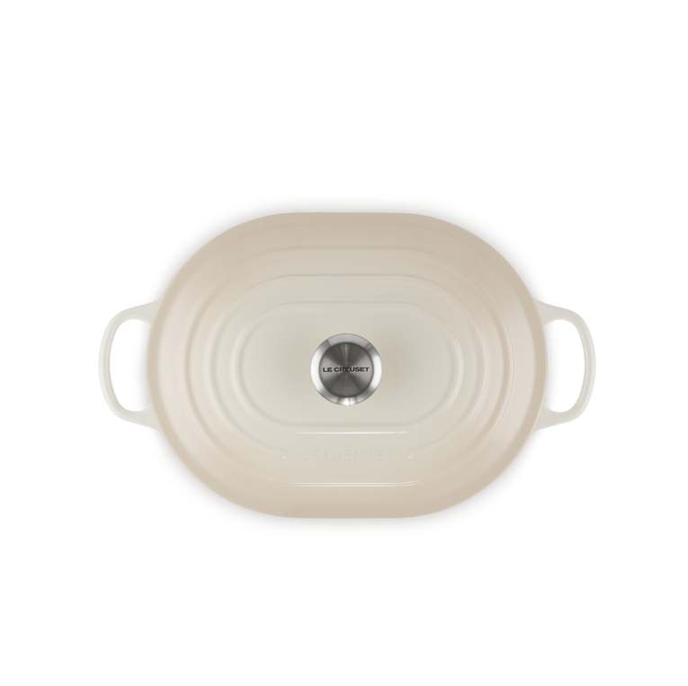 Le Creuset Oblong Bräter, Gusseisen, oval, 31 cm Meringue