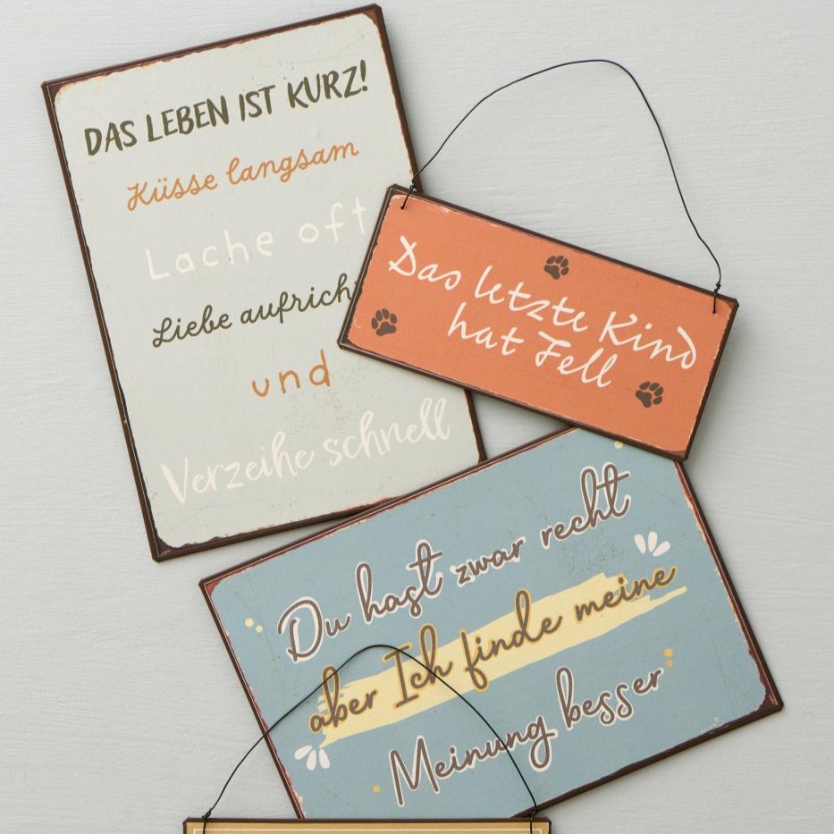 Metallschild Das Leben ist kurz Metallschild Das Leben ist kurz