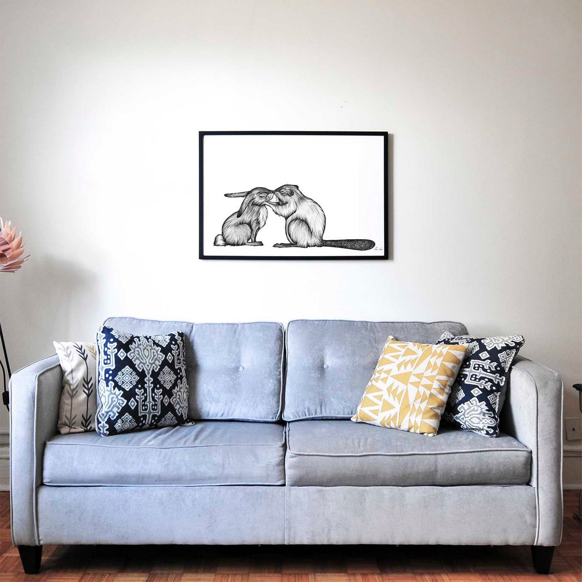 Kunstdruck - Kaninchen & Biber Size: A4 Kunstdruck - Kaninchen & Biber Size: A4
