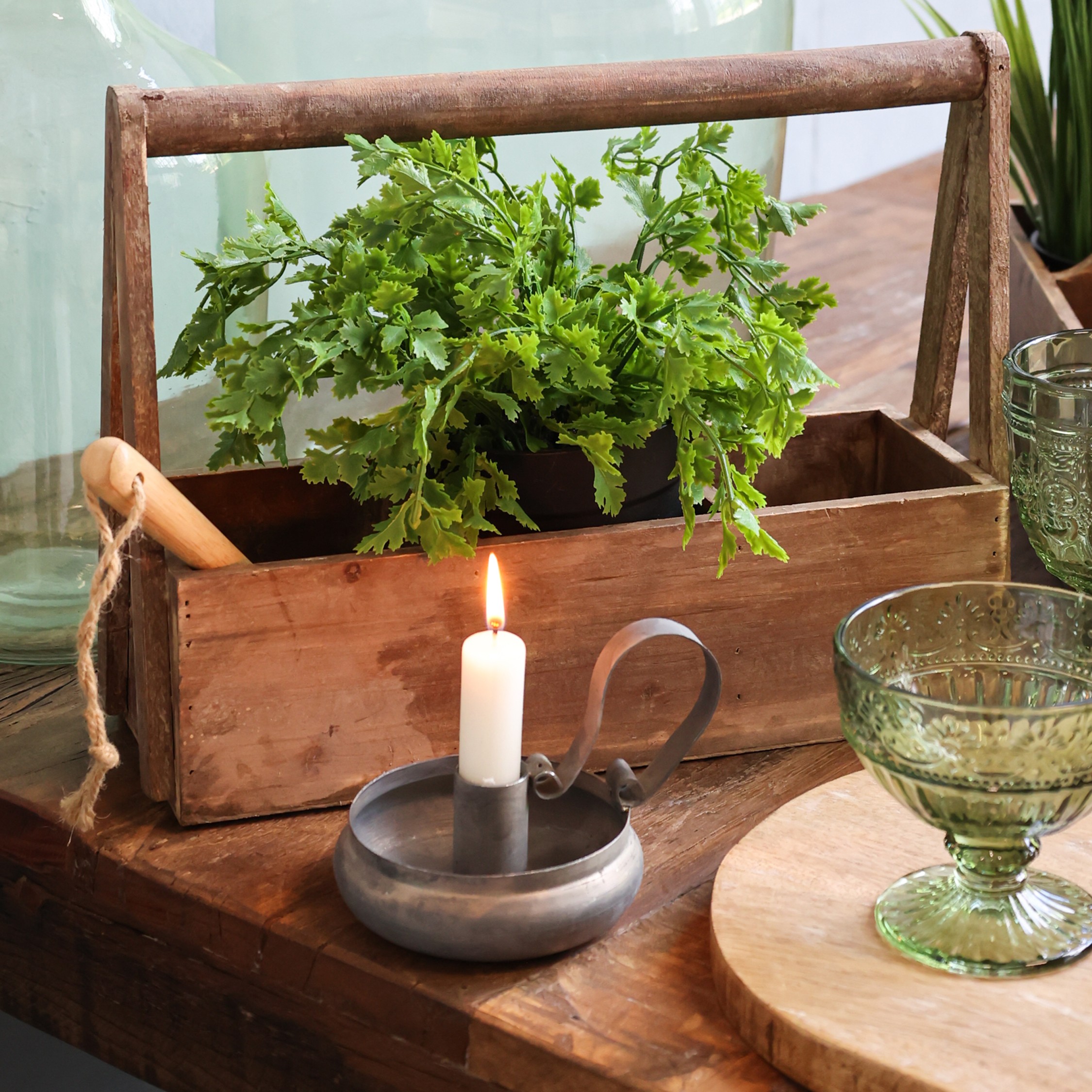 Kammerleuchter rund schlicht für Stabkerzen