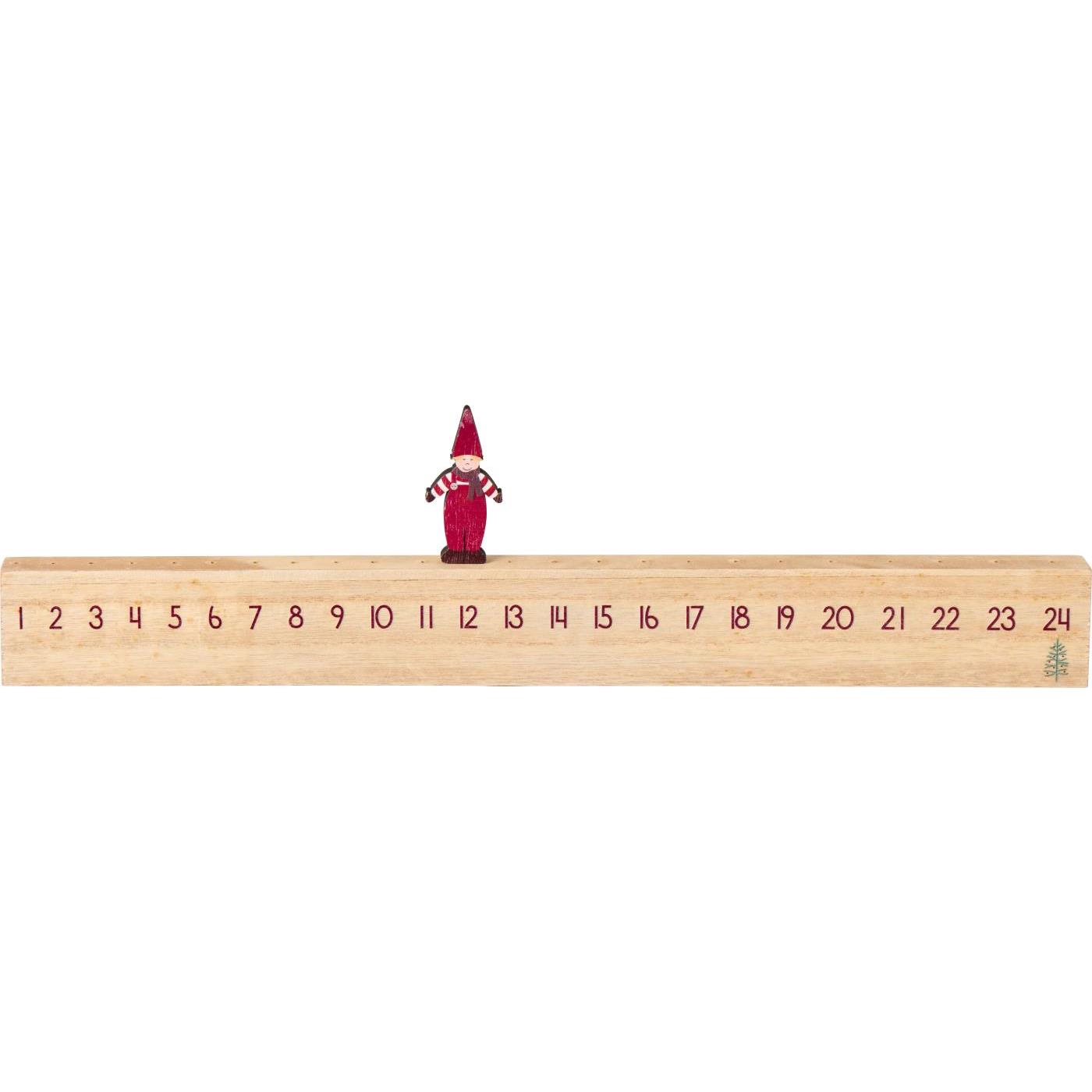Weihnachtskalender 1-24 gehendes Wichtelmännchen