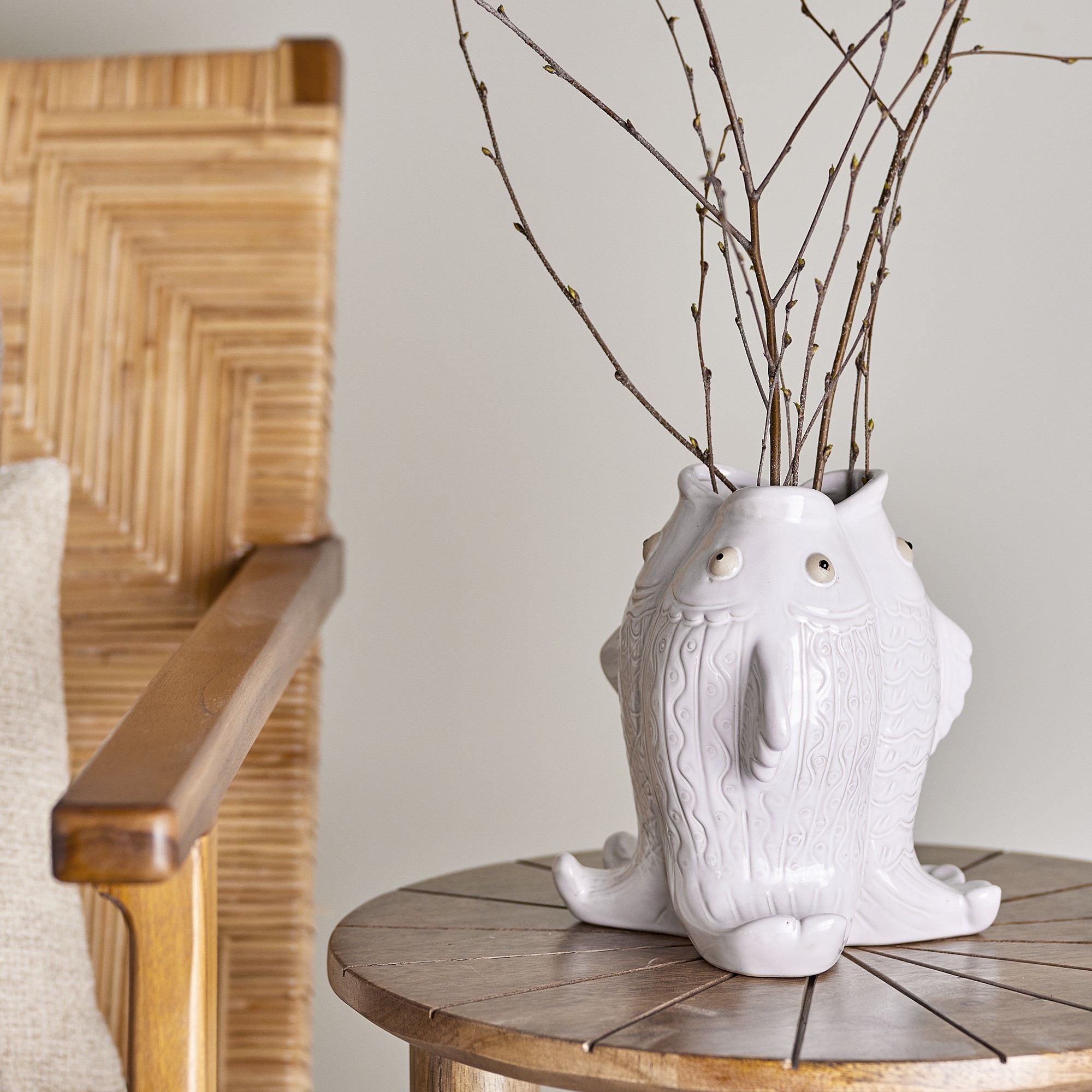 Fili Vase, weiß, Steingut Fili Vase, weiß, Steingut