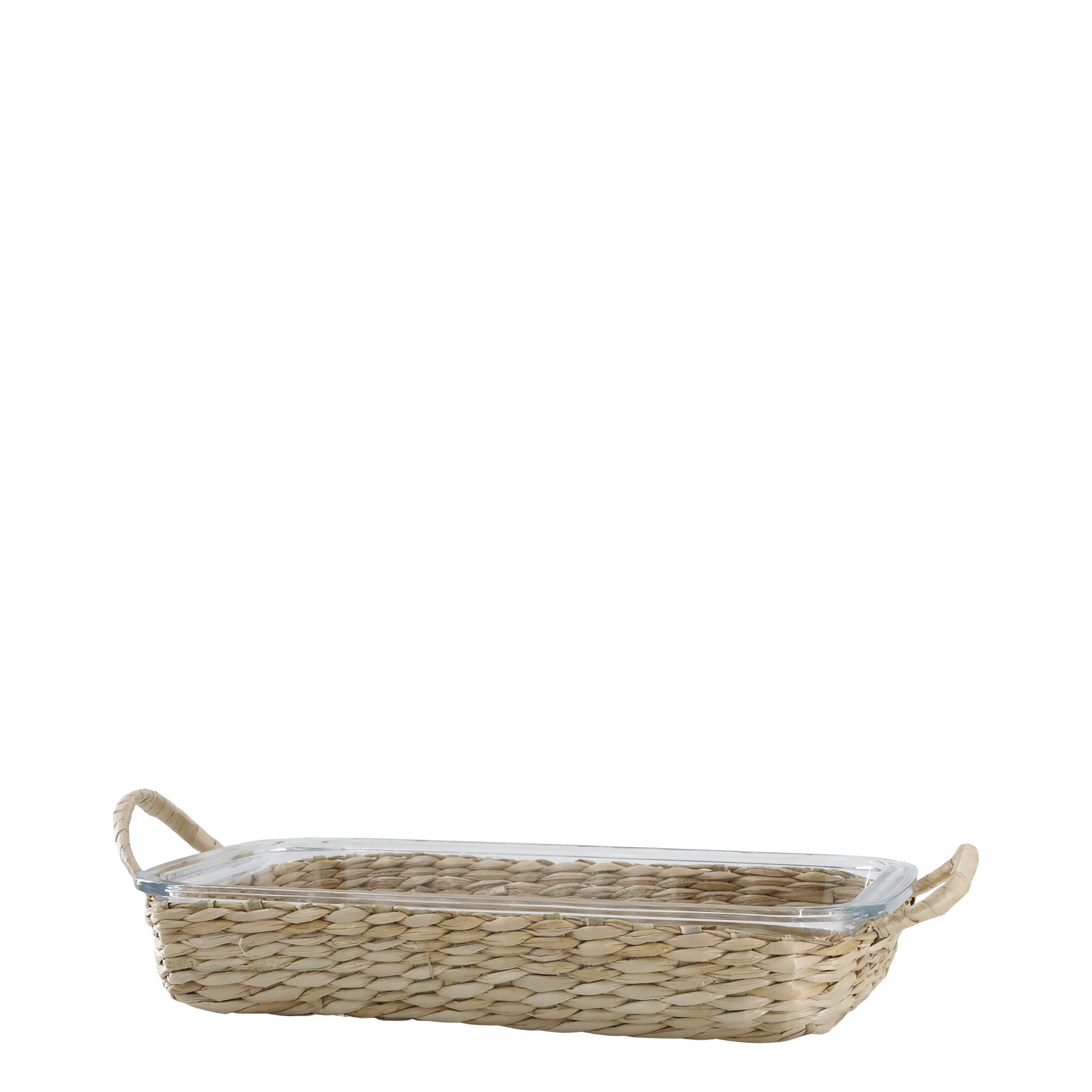 Auflaufform / Servierplatte mit Flechtkorb 34,5 cm