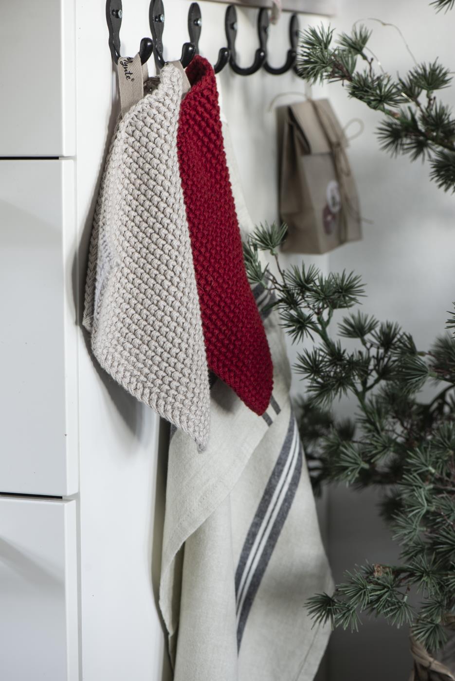 6350-57 Topflappen Mynte gestrickt Rhododendron