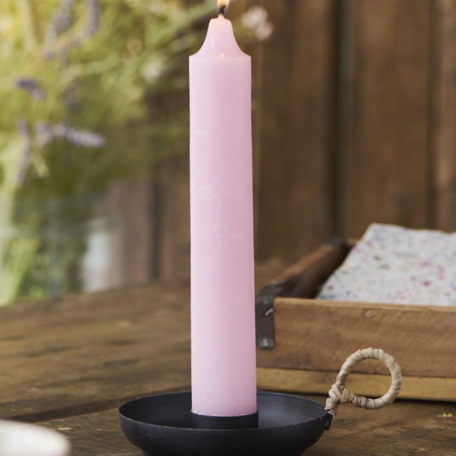 Rustikale Kerze, 3,8 cm, Hellrosa