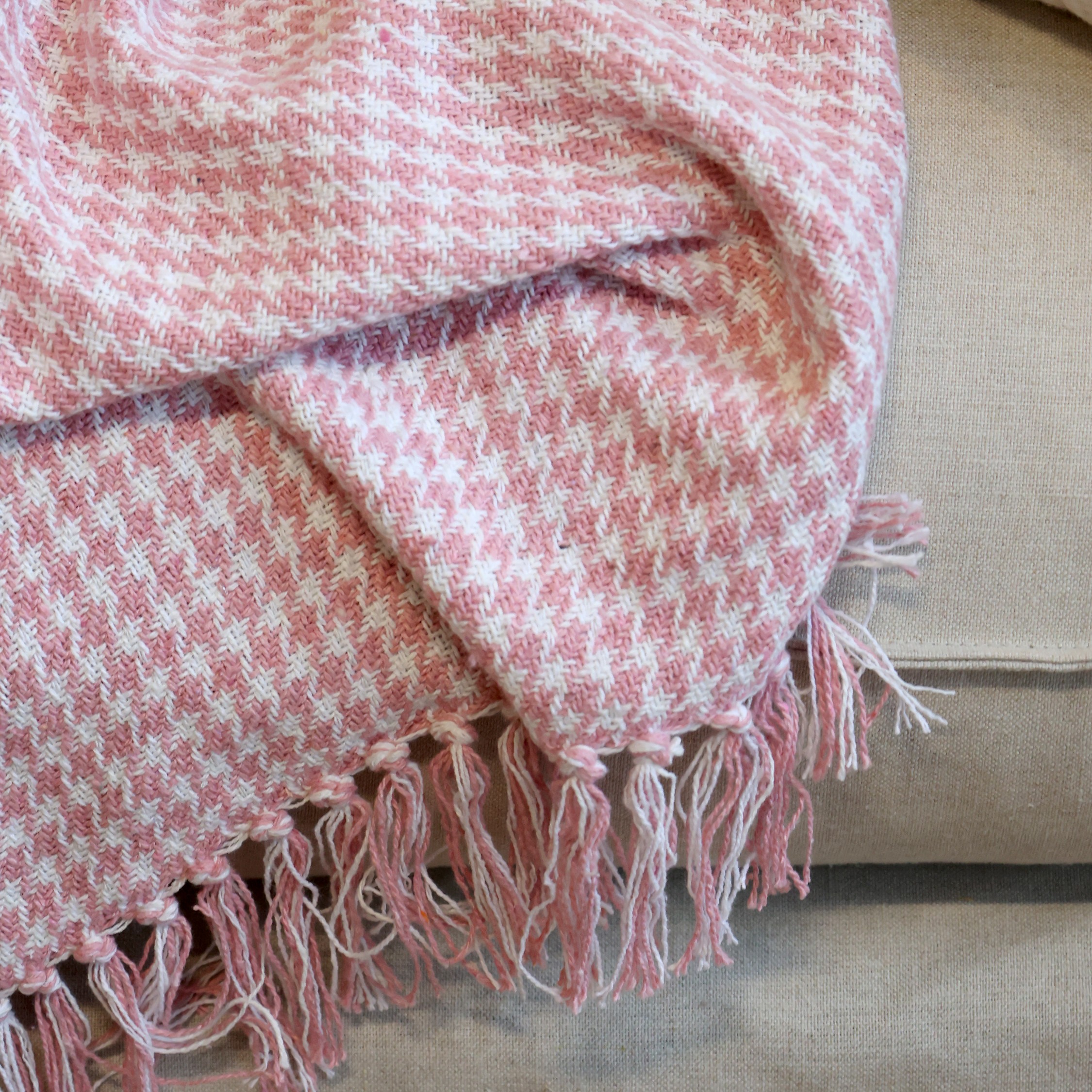 Aix Plaid Garnüberschuss Himbeere aus Baumwolle