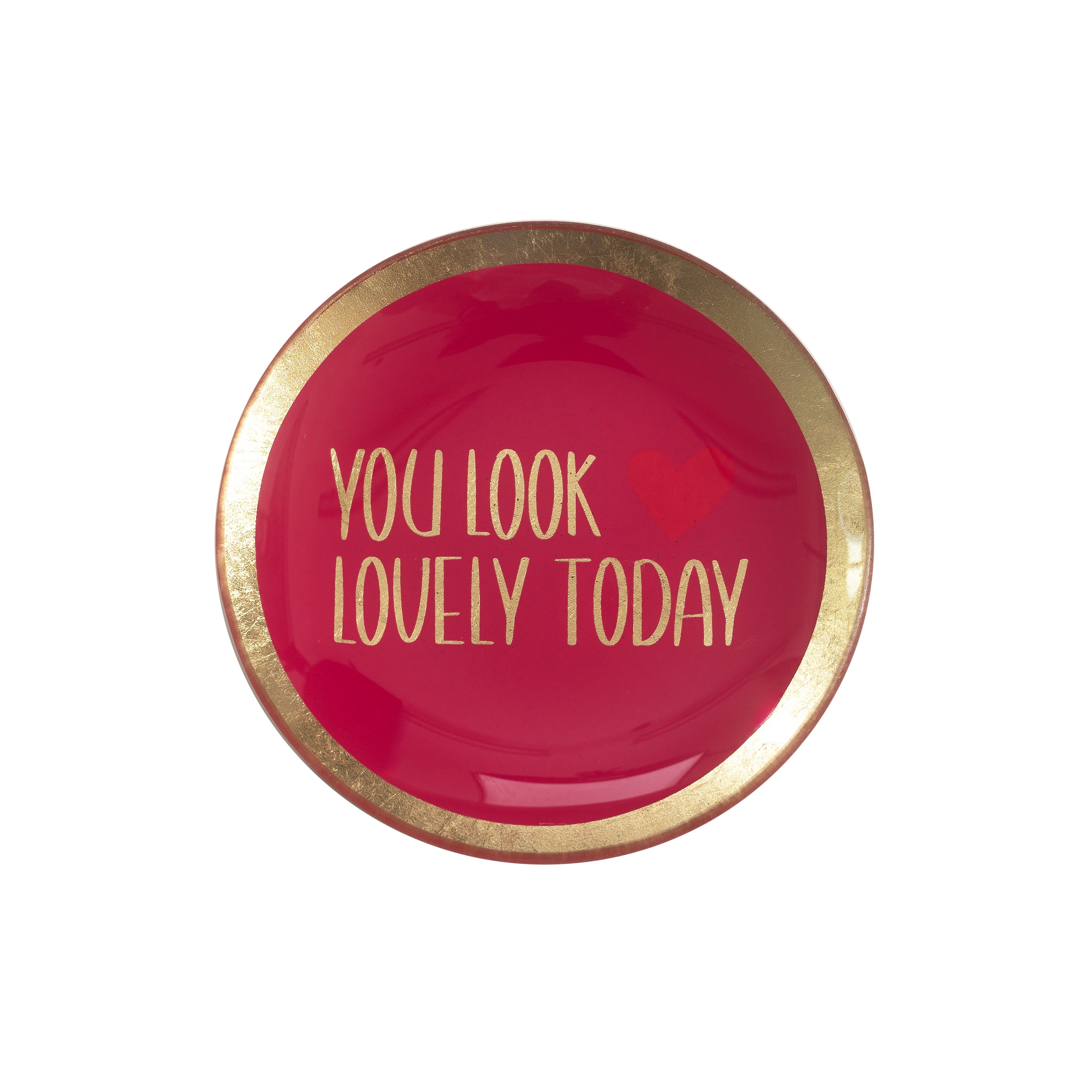 Love Plates, Glasteller S, You look lovely today, rund, pink