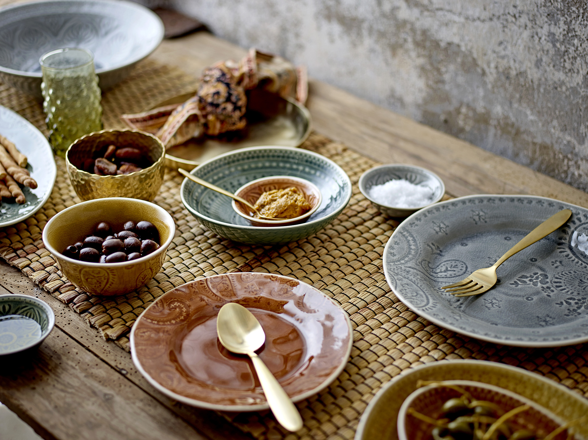 82047757 2 Freja Trinkgläser, Bubbles, Grün, Bloomingville